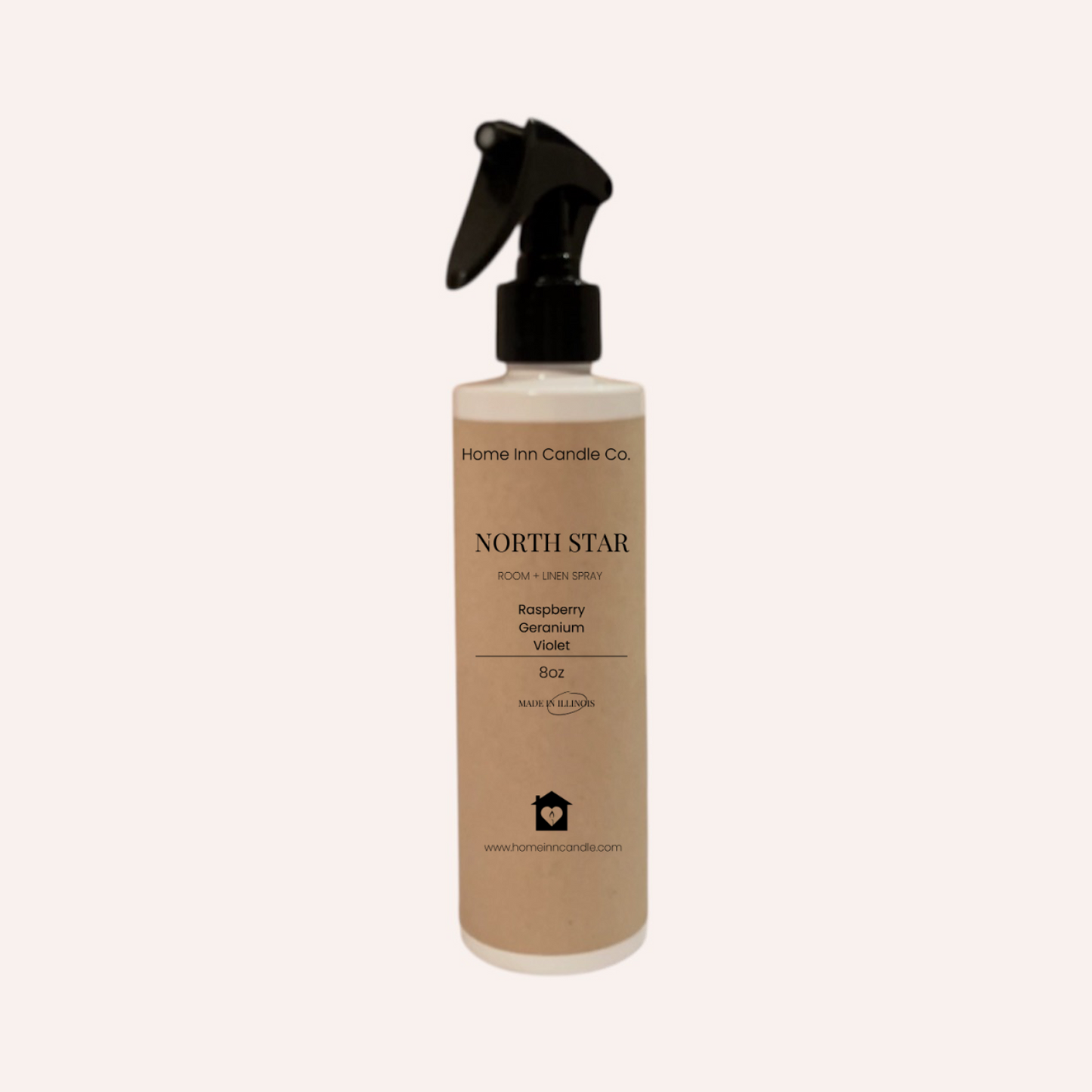 Bottle of 'North Star' product by Home Inn Candle Co. on a white background